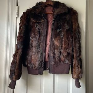 Beautiful 100% Natural Rabbit Fur Coat Small